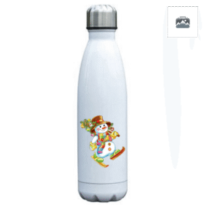 Gourde inox bonhomme de neige en ski