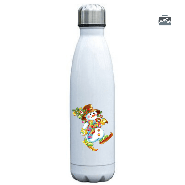 Gourde inox bonhomme de neige en ski