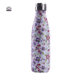 Gourde isotherme à fleurs rouges et violettes