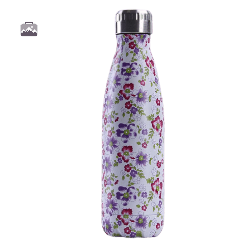 gourde-inox-fleurs-rouge-violette-1 Gourde isotherme à fleurs rouges et violettes