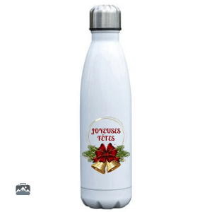 Gourde inox festive avec motif de Père Noël