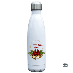 Gourde en inox festive avec motif de Père Noël