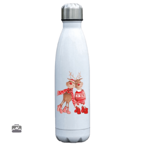 Gourde inox festive Rennes de Noël