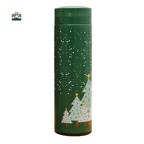 Gourde inox décorée avec un sapin de Noël