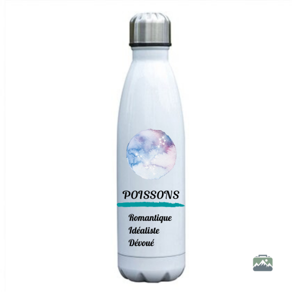 Gourde isotherme avec motif Poissons, style unique