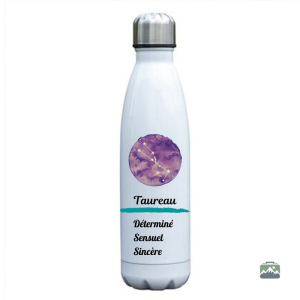 Gourde isotherme astrologie, motif Taureau unique