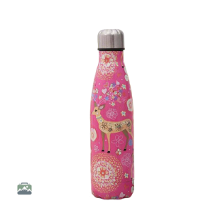Gourde isotherme rose avec motif biche