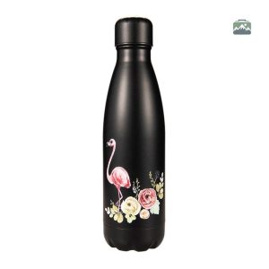 Gourde isotherme Black Flamingo design élégant