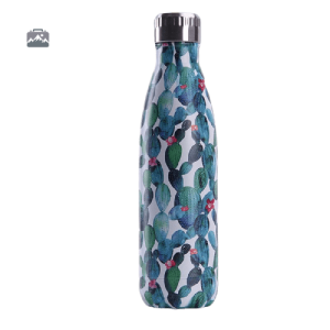 Gourde isotherme cactus bleu pour boissons chaudes ou froides