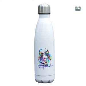 Gourde isotherme Chat mignon en acier inoxydable