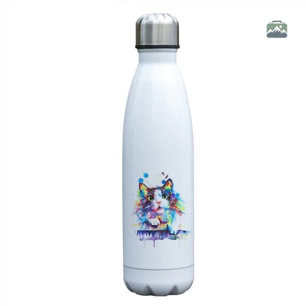 Gourde isotherme Chat mignon en acier inoxydable