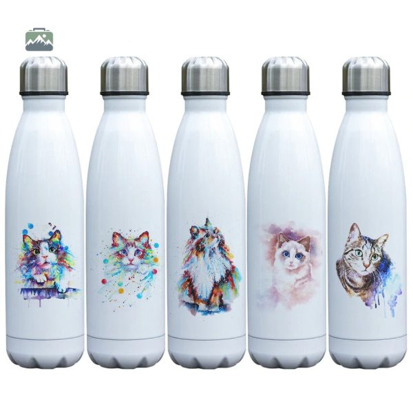 Accessoire isotherme chat rose, pour une hydratation stylée