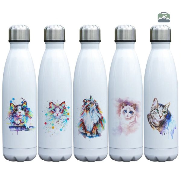 Gourde chat savant, idéale pour garder vos boissons chaudes
