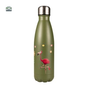 Gourde isotherme flamant vert