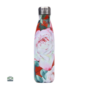 Gourde isotherme rose avec motif floral