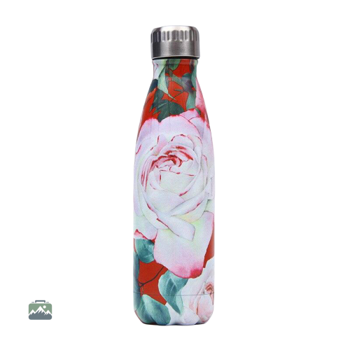 gourde-isotherme-fleur-rose-1 Gourde isotherme rose avec motif floral