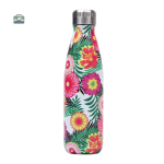 Gourde isotherme fleurs colorées, design floral vibrant