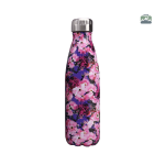 Gourde isotherme fleurs dahlia roses et violettes