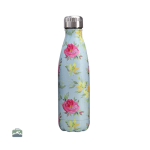 Gourde isotherme fleurs jaunes et roses