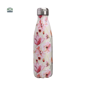 Gourde isotherme fleurs rose pâle