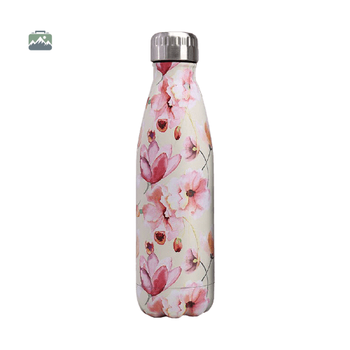 gourde-isotherme-fleurs-rose-pale-1 Gourde isotherme fleurs rose pâle