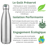 Gourde isotherme Gold Flamingo, idéale pour boissons chaudes et froides
