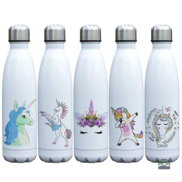 Gourde motif Licorne pour garder les boissons au frais