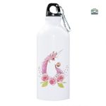 Gourde rose avec motif licorne
