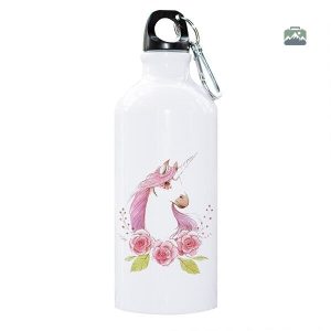 Gourde rose avec motif licorne