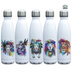 Gourde colorée avec motif zen et lion
