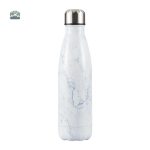 Gourde isotherme marbre blanc élégante et pratique