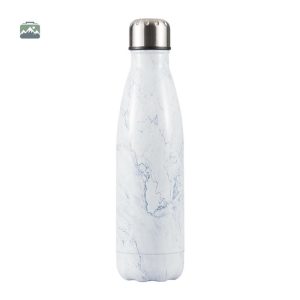 Gourde isotherme marbre blanc élégante et pratique