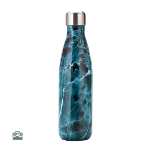 Gourde isotherme marbre bleu élégante et pratique