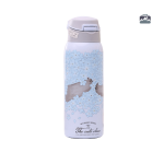Gourde isotherme bleue à motif floral