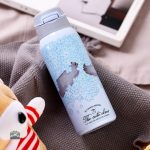 Gourde bleue isotherme avec fleurs