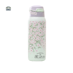 Gourde isotherme verte avec motif floral