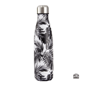 Gourde isotherme palmier noir élégante et pratique