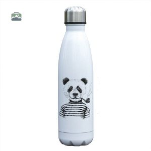 Gourde isotherme Panda Pipe pour boissons chaudes ou froides