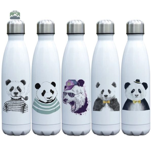 Gourde isotherme avec motif panda, pratique et stylée