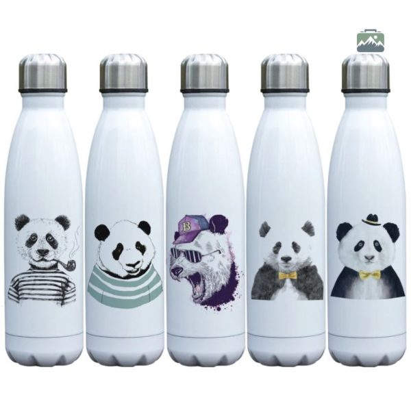Accessoire pratique : gourde isotherme panda verte