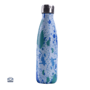 Gourde isotherme peinture bleue et verte