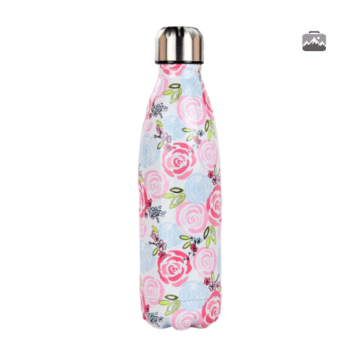 gourde-isotherme-rose-coloree-1 Gourde isotherme rose colorée pour boissons chaudes et froides