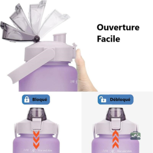 Gourde sportive 2L en bleu et orange