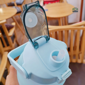 Gourde rose/bleue 2L, parfaite pour l'hydratation sportive
