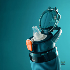 Gourde sportive bleu et rose pour hydratation active