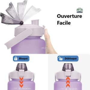 Gourde Sport 2L en couleurs violette et turquoise