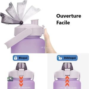 Gourde Sport 2L en couleurs bleue et violet