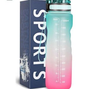 Gourde Sport 1L Rose Vert pour activités en extérieur