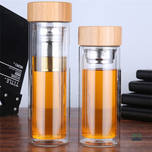 Gourde en Verre avec infuseur en bois