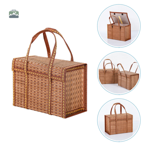 Panier tissé spacieux pour pique-nique, pratique et élégant